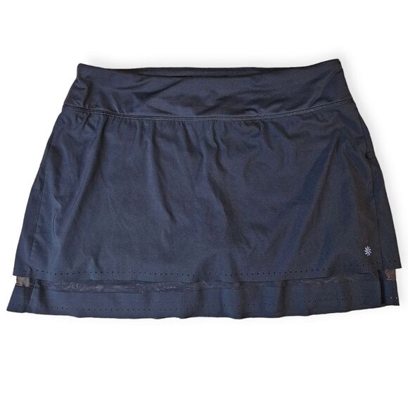 Athleta Black Perforated Tennis Skirt Large - Picture 1 of 7